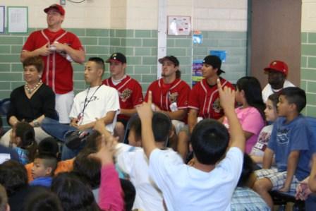 UHV baseball players recently took part in the Smith Elementary School College Day Pep Rally.